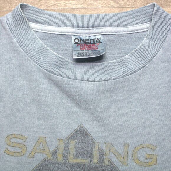 Vintage Boston Harbor Sailing Gear T-Shirt Single Stitch XL - Picture 3 of 5